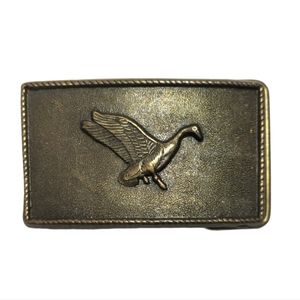 Vintage Solid Brass Flying Bird Belt Buckle 1940s